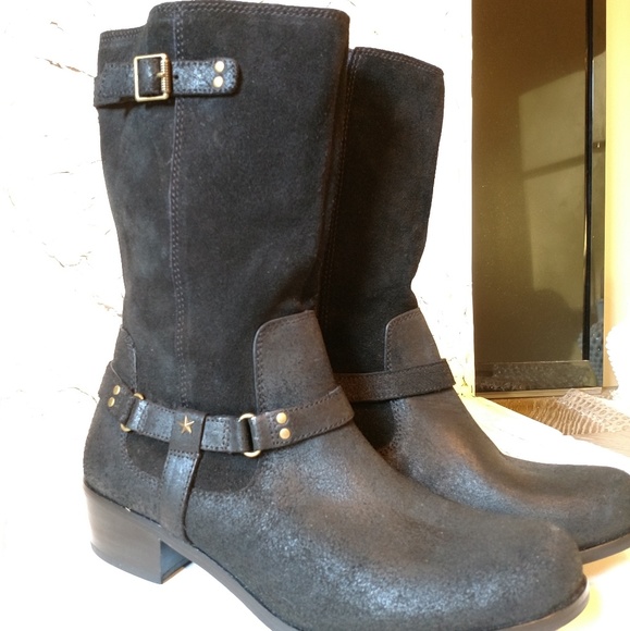 🚫SOLD🚫UGG Fabrizia Moto boots oiled leather/suede - Picture 6 of 13